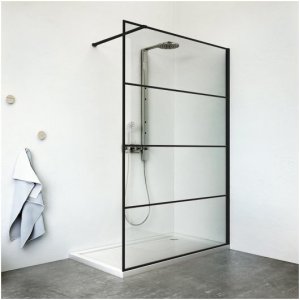 Sienelė dušo PHILLY LOFT HORIZON 1200 juodas profilis skaidrus stiklas
