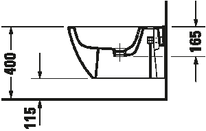 Pakabinama bidė Duravit Happy D.2, 365x540 mm, antracito matinės spalvos