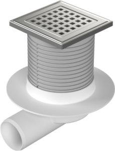 Trapas d50 Hydro nerūdijančio plieno rėmelis, Gate grotelės, horizontalus 10x10cm
