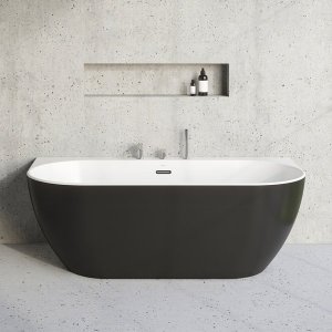 Vonia Ravak Freedom W 166x80 cm, juodos spalvos sifonu ir perpylimo dangteliu
