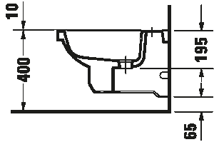 Pakabinama bidė Duravit 1930, 360x585 mm