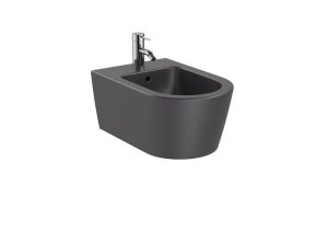 Bidė Roca INSPIRA ROUND, pakabinama, 1 anga maišytuvui viduryje, spalva - onyx