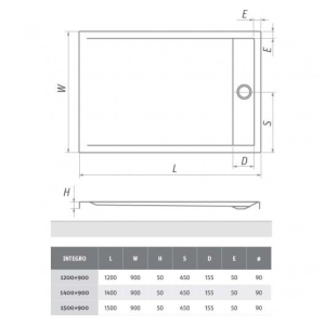 Dušo padėklas Roth Intergo 1200×900 mm