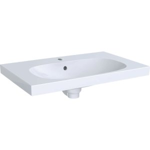 Praustuvas Geberit Acanto 75x48 cm, su skyle maišytuvui, su perpylimo anga