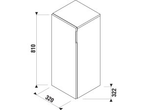 Pusaukštė spintelė Jika CUBITO 320x810 mm, 1 durelės, lankstai dešinėje, 2 lentynėlės, spalva - balta