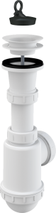Plautuvės sifonas Alcadrain A442-DN50-40, su plastikinėmis grotelėmis Ø70, DN50/40