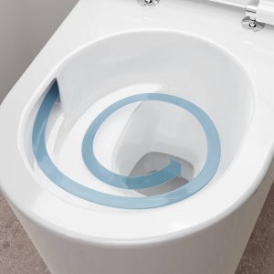 Pakabinamas WC unitazas Hansgrohe EluPura S, su AquaHelix Flush nuplovimu ir HygieneEffect danga