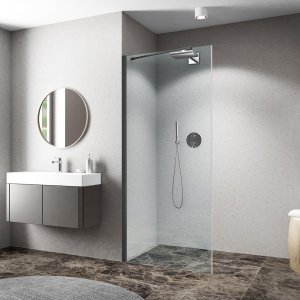 Šoninė dušo sienelė ROTH CARIBA CI FXG/800 juodu profiliu skaidriu stiklu, skirta kombinacijai su dušo durimis  CI EPF, CI PIG ar CI 2CL/2CR