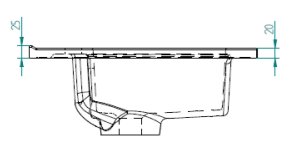Praustuvas BALTECO Forma 80 cm glazūruotos akmens masės