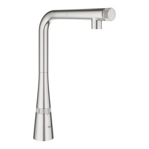 Plautuvės maišytuvas GROHE Zedra SmartControl L su ištraukiama žarna, nerūdijančio plieno spalvos 