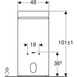 Pakabinamos bidė montavimo modulis Geberit Monolit 101 cm, priekinė apdaila iš juodo stiklo