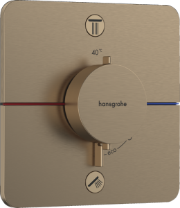 Dekoratyvinė dalis potinkiniam termostatiniam dušo maišytuvui HANSGROHE ShowerSelect Comfort Q, 2 funkcijos, spalva - šlifuotos bronzos