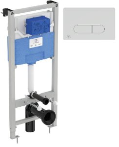 Komplektas Ideal Standard (3in1): unitazo rėmas ProSys 120 P +tvirtinimai + pneumatinis OleasP1 mygtukas, chromas