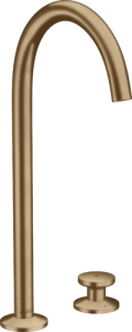 Praustuvo maišytuvas AXOR One Select 260, 2 dalių, su paspaudžiamu (push-open) dugno vožtuvu, šlifuotos bronzos spalvos (Brushed Bronze)