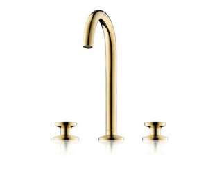 Praustuvo maišytuvas AXOR One Select 170, 3 dalių, su paspaudžiamu (push-open) dugno vožtuvu, poliruoto aukso spalvos (Polished Gold Optic)