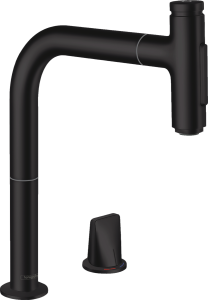 Maišytuvas plautuvei Hansgrohe M7120-H200, ištraukiama žarna, 2 jet, s-box, juodas matinis