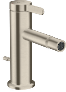 Bidė maišytuvas AXOR One su svirtiniu (pop-up) dugno vožtuvu, šlifuoto nikelio spalvos (Brushed Nickel)