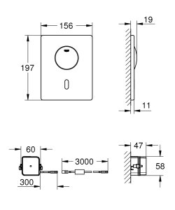 WC mygtukas GROHE Tectron Skate 230 V, sensorinis, nerūdijantis plienas