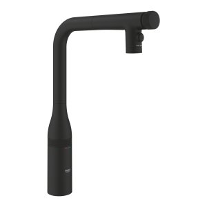 Plautuvės maišytuvas GROHE Essence L SmartControl su ištraukiama žarna, matinis juodas (Phantom Black)