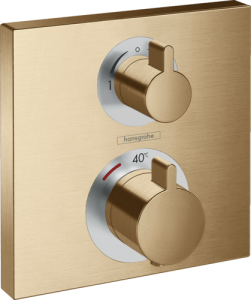 Dekoratyvinė dalis potinkiniam termostatiniam dušo maišytuvui HANSGROHE Ecostat Square, 2 funkcijos, spalva - šlifuotos bronzos