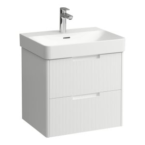 Spintelė Laufen Juna, matmenys: 570x445x515mm, su 2 stalčiais, spalva - balta matinė, tinka praustuvams PRO S H810963 / PRO X 810863