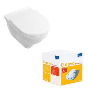 Pakabinamas unitazas VILLEROY&BOCH O.Novo „Ceramicplus” danga, „Direct Flush” sistema + dangtis
