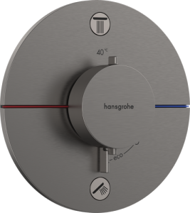 Dekoratyvinė dalis potinkiniam termostatiniam dušo maišytuvui HANSGROHE ShowerSelect Comfort S, 2 funkcijos, spalva - šlifuoto juodo chromo