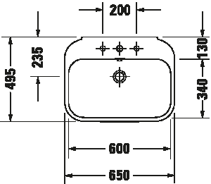 Praustuvas Duravit Happy D2 650x500