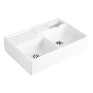 Dalinai įleidžiama plautuvė VILLEROY&BOCH Double Bowl 895x630, baltos spalvos