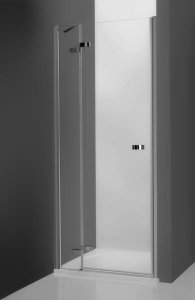 Vieno elemento varstomos dušo durys ROTH ELEGANT LINE GDNL1/100, skirtos montuoti į nišą, su brillant spalvos profiliu ir skaidriu stiklu (kairė)