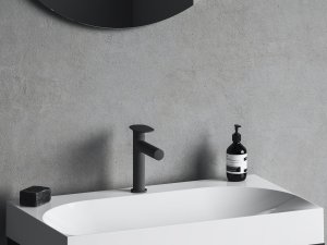 Praustuvo maišytuvas Ravak Spring SG 012.00, 190 mm, juodos matinės spalvos