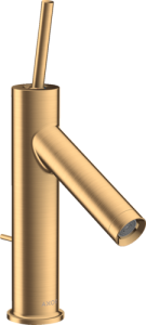 Praustuvo maišytuvas AXOR Starck 90 su svirtiniu (pop-up) dugno vožtuvu, šlifuoto žalvario spalvos (Brushed Brass)