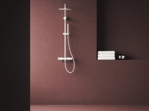 Termostatinė dušo sistema Ravak Spring SG 091.10, baltos matinės spalvos