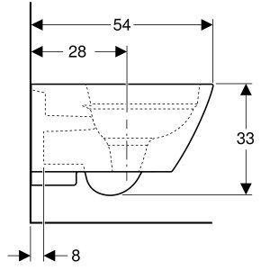 Pakabinamas unitazas Geberit Smyle Square, Rimfree