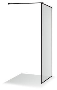 Dušo sienelė Brasta Glass EMA 1095-1108x2000 skaidrus stiklas, juodos sp. profilis