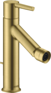 Bidė maišytuvas AXOR Starck su svirtiniu (pop-up) dugno vožtuvu, šlifuoto žalvario spalvos (Brushed Brass)