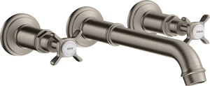 Praustuvo maišytuvas AXOR Montreux 165-225 mm, 3 dalių, iš sienos, nerūdijančio plieno spalvos (Stainless Steel Optic)