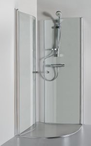 Dušo kabina Brasta Glass KATARINA 875-888x875-888x1900 skaidrus stiklas, juodas profilis