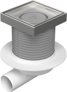 Trapas d50 Hydro nerūdijančio plieno rėmelis Ceramics grotelės, horizontalus 12,5x12,5cm