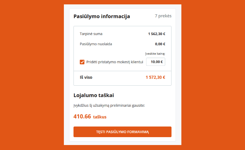 lojalumo taškai 