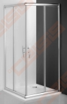 Slankiojančios dušo durys ROTH PROXIMA LINE PXS2L/90 su brillant spalvos profiliu ir šerkšnu padengtu stiklu (kairė) 