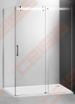 Slankiojančios dušo durys ROTH AMBIENT LINE AMD2/1300 skirtos montuoti į nišą  su sidabro spalvos profiliu ir skaidriu stiklu 
