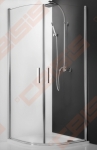 Pusapvalė dušo kabina ROTH TOWER LINE TR1/100 su dviejų elementų atveriamomis durimis, sidabro spalvos profiliu ir skaidriu stiklu 