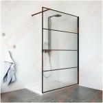 Dušo sienelė PHILLY LOFT HORIZON 900, juodas profilis, skaidrus stiklas 