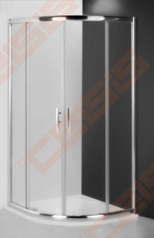 Pusapvalė dušo kabina ROTH PROXIMA LINE PXR2N/80 su dviejų elementų slankiojančiomis durimis, brillant spalvos profiliu ir skaidriu stiklu 