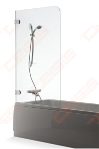 Vonios sienelė Brasta Glass MEDA 75  cm, pilkas stiklas 