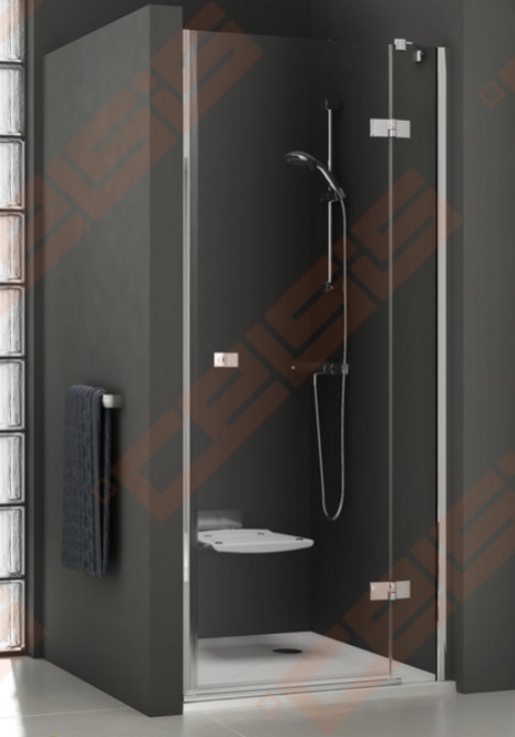 Varstomos dušo durys RAVAK SMARTLINE SMSD2-100 B-L su chromo spalvos  detalėm ir skaidriu stiklu | CELSIS