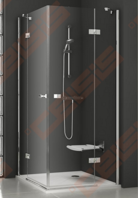 Keturkampė dušo kabina RAVAK SMARTLINE SMSRV4-90 su chromo spalvos detalėm  ir skaidriu stiklu | CELSIS